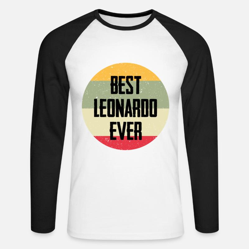 Best Leonardo Ever - Unisex Baseballshirt langarm - Weiß/Schwarz
