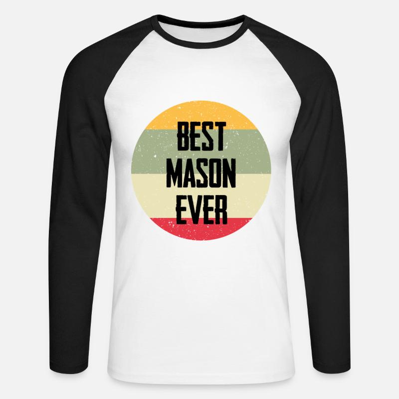 Best Mason Ever - Unisex Baseballshirt langarm - Weiß/Schwarz