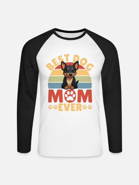 Kelpie Dog Gift - Unisex Long Sleeve Baseball T-Shirt - white/black