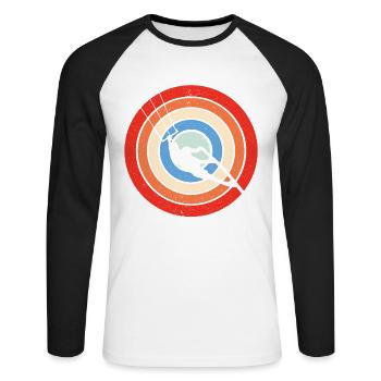 Kitesurfing - Unisex Baseballshirt langarm - Weiß/Schwarz - Vorne - Nik (191cm)