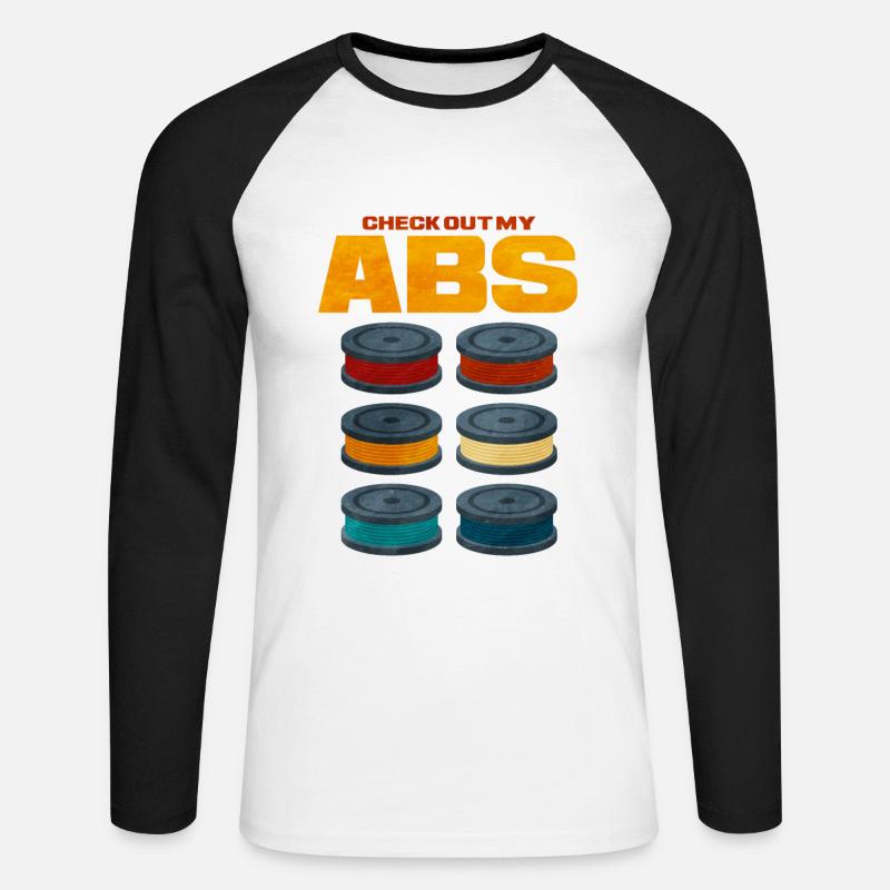 3d printing - Unisex Baseballshirt langarm - Weiß/Schwarz