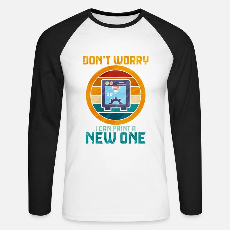3d printing - Unisex Baseballshirt langarm - Weiß/Schwarz