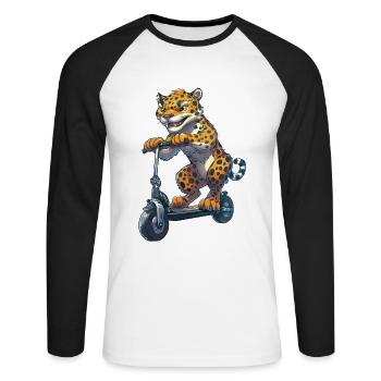 Jaguar Scooter - Unisex Long Sleeve Baseball T-Shirt - white/black - Front - Nik (191cm)