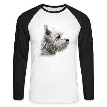 Maltese Mom - Unisex Long Sleeve Baseball T-Shirt - white/black - Front - Nik (191cm)