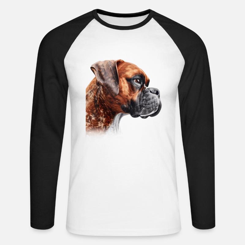 Boxer Mama - Unisex Baseballshirt langarm - Weiß/Schwarz