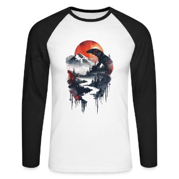 Komodo Dragon - Unisex Baseballshirt langarm - Weiß/Schwarz - Vorne - Nik (191cm)