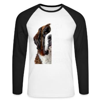 Saint Bernard Girl Geschenk - Unisex Baseballshirt langarm - Weiß/Schwarz - Vorne - Nik (191cm)