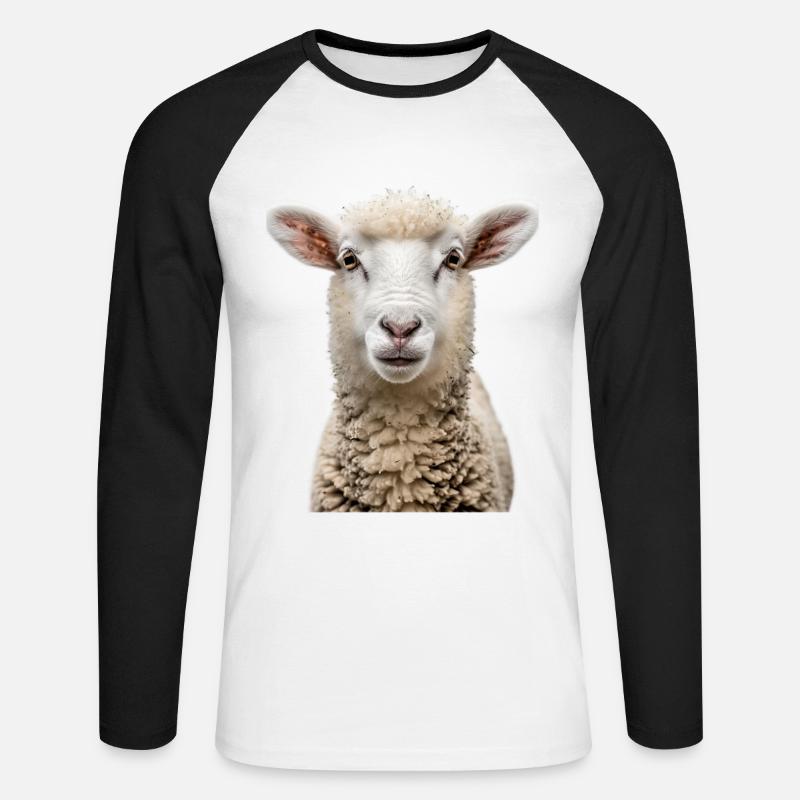 Schaf - Unisex Baseballshirt langarm - Weiß/Schwarz
