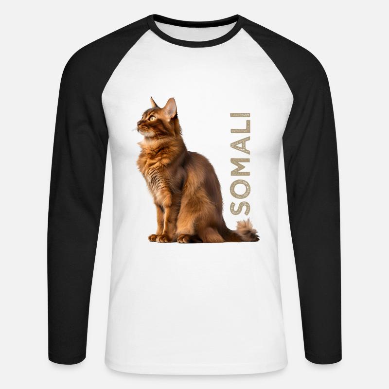 Somali - Unisex Baseballshirt langarm - Weiß/Schwarz