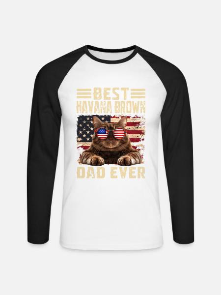 Havana Brown Papa - Unisex Baseballshirt langarm - WeiĂ/Schwarz