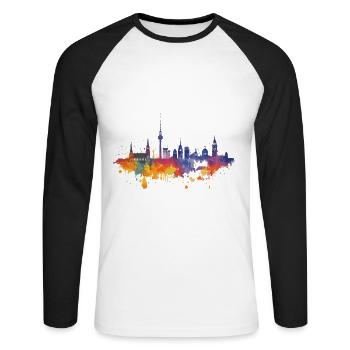 Main Valley - Unisex Long Sleeve Baseball T-Shirt - white/black - Front - Nik (191cm)