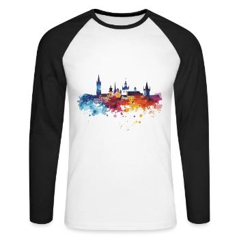 Neufahrn près de Freising - T-shirt baseball manches longues Homme - blanc/noir - Devant - Nik (191cm)