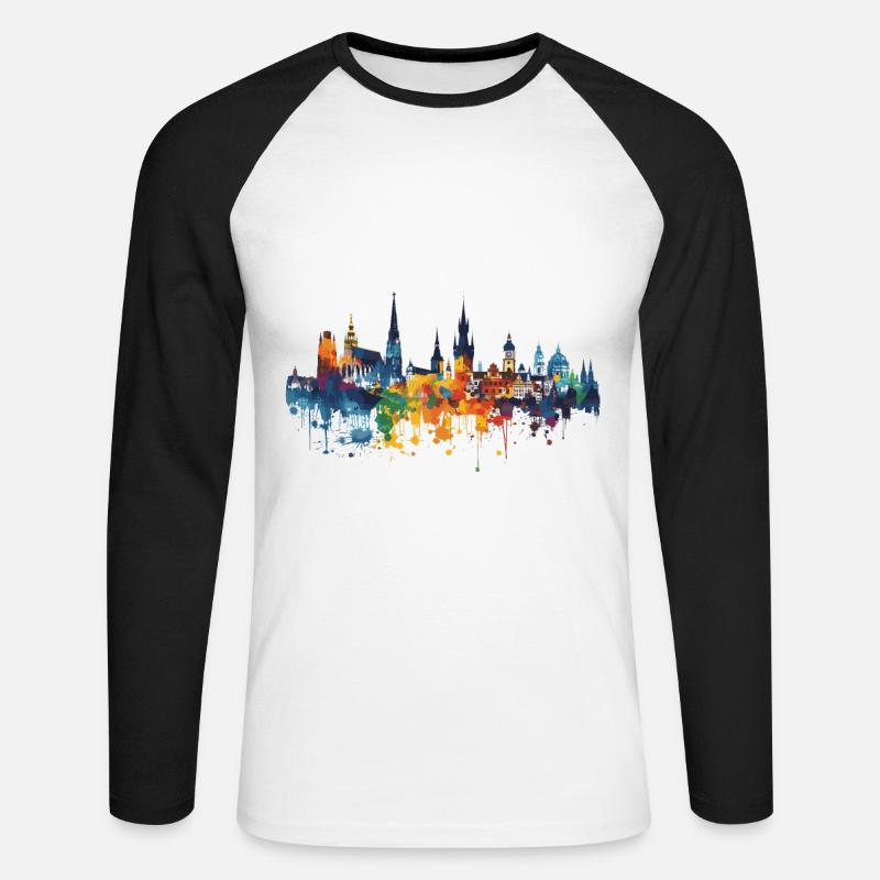 Neunkirchen-Seelscheid - Unisex Baseballshirt langarm - Weiß/Schwarz