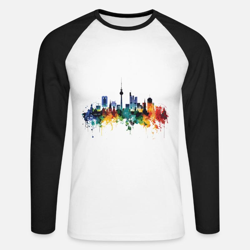 Willich - Unisex Baseballshirt langarm - Weiß/Schwarz