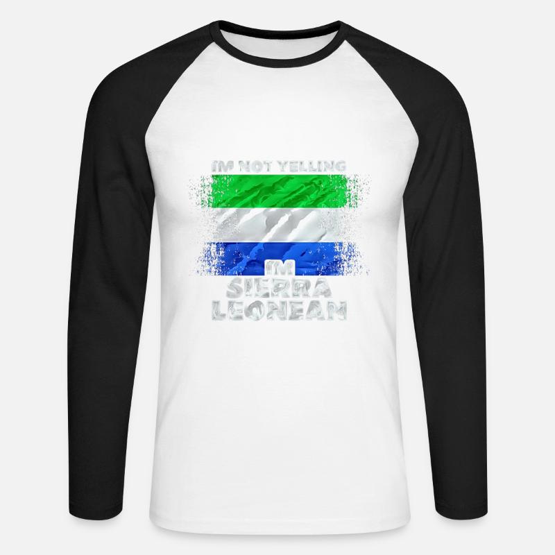 Sierra Leone - Unisex Baseballshirt langarm - Weiß/Schwarz