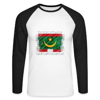 Mauretanien - Unisex Baseballshirt langarm - Weiß/Schwarz - Vorne - Nik (191cm)