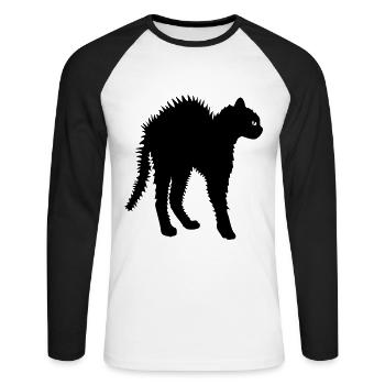 Don't touch me - Unisex Baseballshirt langarm - Weiß/Schwarz - Vorne - Nik (191cm)