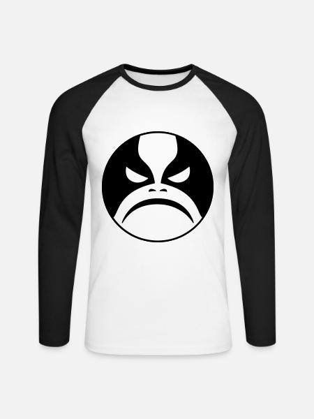 Black Metal Icon - Unisex Long Sleeve Baseball T-Shirt - white/black