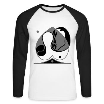 Spades of emotions. Courage and fear for self-liberation - Unisex Long Sleeve Baseball T-Shirt - white/black - Front - Nik (191cm)