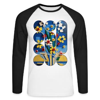60X90 CM INLAID PATTERN ART 60 x 90 cm 6 - Unisex Long Sleeve Baseball T-Shirt - white/black - Front - Nik (191cm)