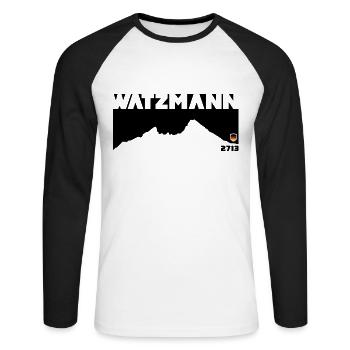 Watzmann Bayern Berchtesgaden German Flag Mountain - Unisex Long Sleeve Baseball T-Shirt - white/black - Front - Nik (191cm)