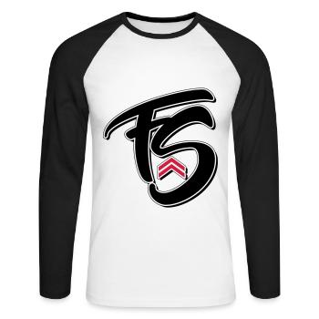 Frischer Stil - Unisex Baseballshirt langarm - Weiß/Schwarz - Vorne - Nik (191cm)