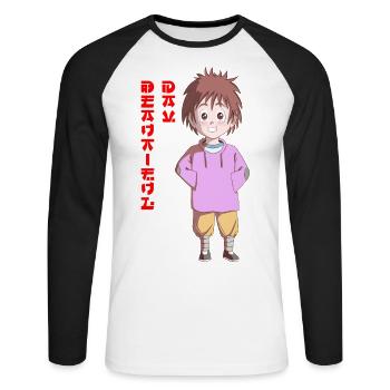 Beautiful Day - T-shirt baseball manches longues Homme - blanc/noir - Devant - Nik (191cm)
