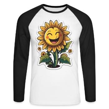 Reaching for the Sky - Unisex Long Sleeve Baseball T-Shirt - white/black - Front - Nik (191cm)