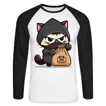 Raffiniert hinterhältig - Unisex Baseballshirt langarm - Weiß/Schwarz - Vorne - Nik (191cm)