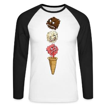 glace Monster - T-shirt baseball manches longues Homme - blanc/noir - Devant - Nik (191cm)