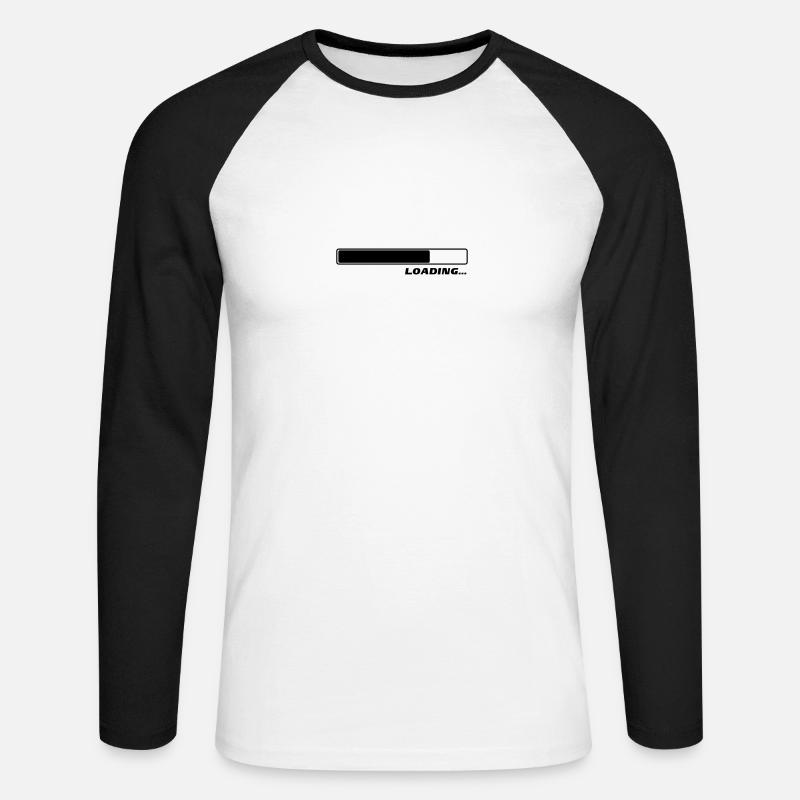 Loading Laden Ladebalken 2c - Unisex Baseballshirt langarm - Weiß/Schwarz