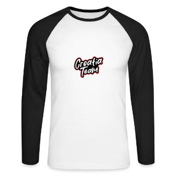 Croatia Team - Unisex Long Sleeve Baseball T-Shirt - white/black - Front - Nik (191cm)