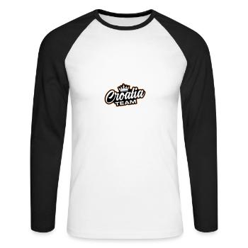 Croatia Team - Unisex Long Sleeve Baseball T-Shirt - white/black - Front - Nik (191cm)