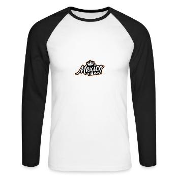 Mexico Team - Unisex Long Sleeve Baseball T-Shirt - white/black - Front - Nik (191cm)