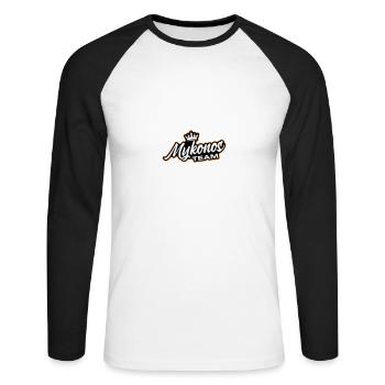 L’équipe de Mykonos - T-shirt baseball manches longues Homme - blanc/noir - Devant - Nik (191cm)