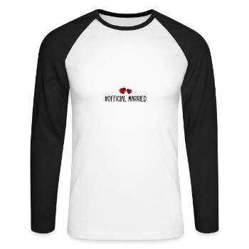 Married Wedding Heart - Unisex Long Sleeve Baseball T-Shirt - white/black - Front - Nik (191cm)