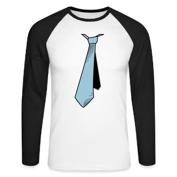 Tie in motion shadow - Unisex Long Sleeve Baseball T-Shirt - white/black - Front - Nik (191cm)