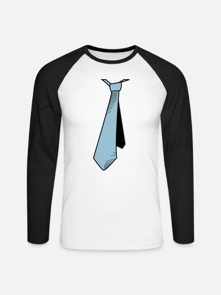 Tie in motion shadow - Unisex Long Sleeve Baseball T-Shirt - white/black