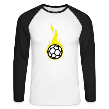 handball 1 clr2 - T-shirt baseball manches longues Homme - blanc/noir - Devant - Nik (191cm)
