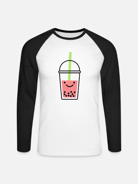 Bubble Tea - Unisex Long Sleeve Baseball T-Shirt - white/black