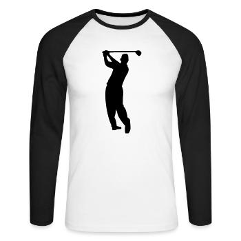 golfer01 - Unisex Long Sleeve Baseball T-Shirt - white/black - Front - Nik (191cm)