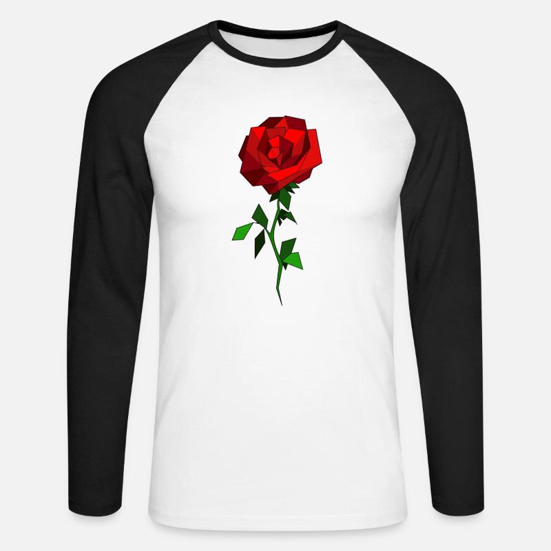 Rose - Unisex Baseballshirt langarm - Weiß/Schwarz
