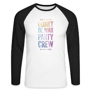 Lloret De Mar Party Crew Dire - T-shirt baseball manches longues Homme - blanc/noir - Devant - Nik (191cm)