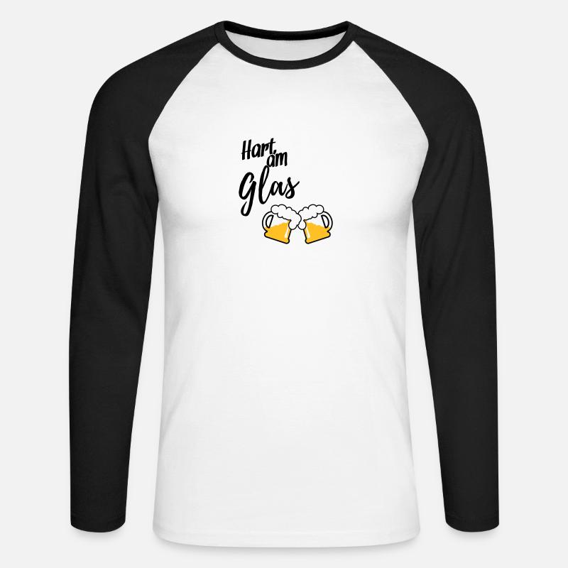 Hart am Glas - Unisex Baseballshirt langarm - Weiß/Schwarz