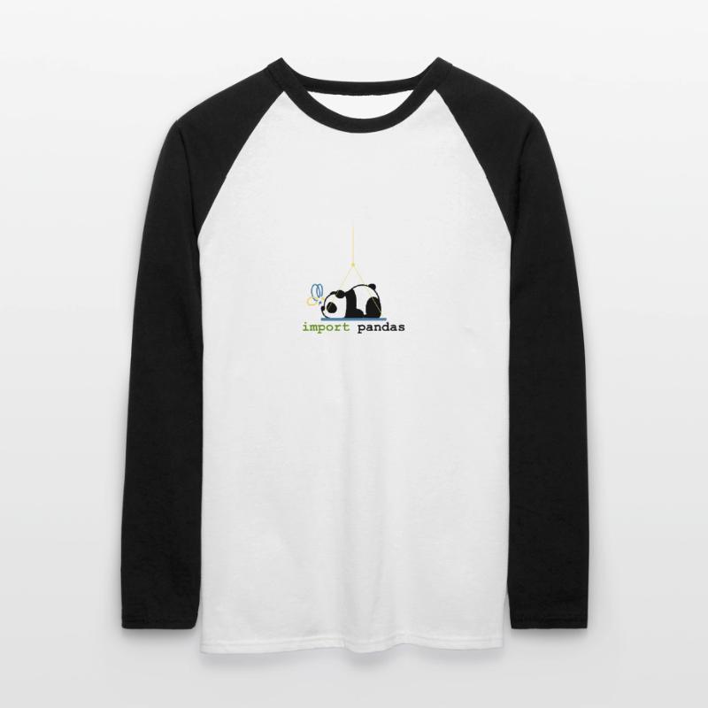 Python Jokes Import Pandas Programming Unisex Long Sleeve Baseball T-Shirt