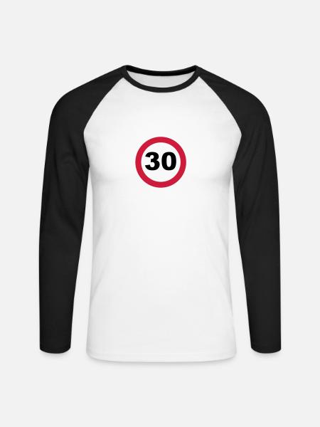 30th birthday - Unisex Long Sleeve Baseball T-Shirt - white/black
