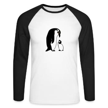 manchot - T-shirt baseball manches longues Homme - blanc/noir - Devant - Nik (191cm)