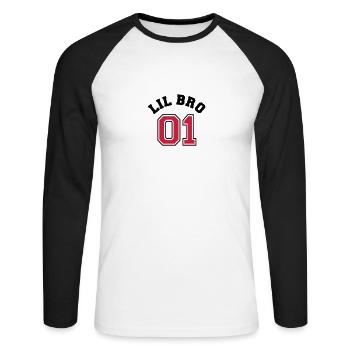 Lil Bro 01 - Little Brother - Unisex Long Sleeve Baseball T-Shirt - white/black - Front - Nik (191cm)