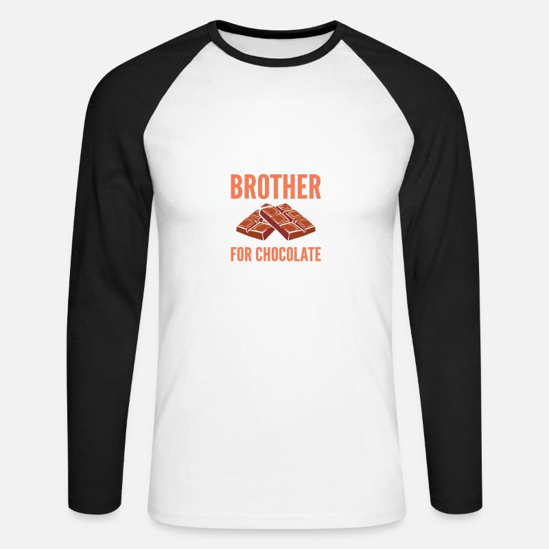 Wird Bruder handeln Naschkatze Gift - Unisex Baseballshirt langarm - Weiß/Schwarz