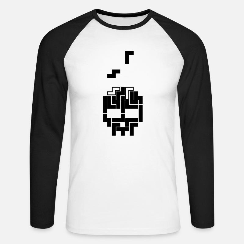 Tetrideath - Unisex Baseballshirt langarm - Weiß/Schwarz